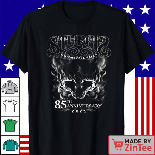 2025 Sturgis Motorcycle Rally Smokey Skull T-shirt - 85th Anniversary Shirt
