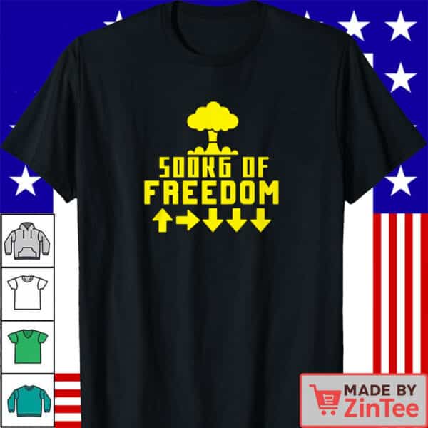 500KG of Freedom T-Shirt – Tactical Strike Gamer Tee with Nuclear Drop Design