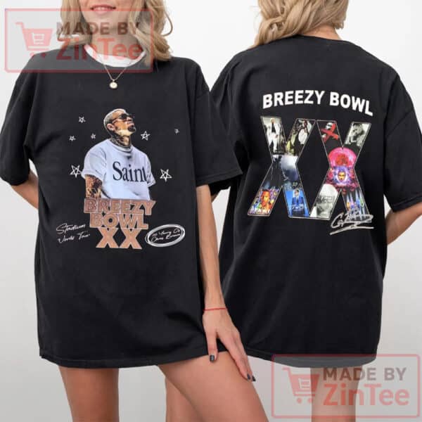 Chris Brown Tour 2025 Breezy Bowl XX T-Shirt, Chris Brown Fan Gift Tee