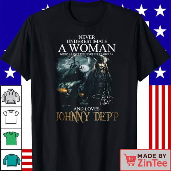 Official Johnny Depp T-Shirt Captain Jack Sparrow Tribute Tee