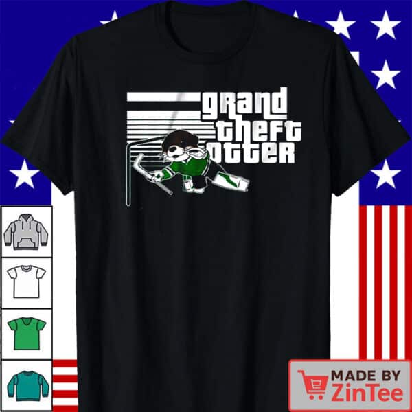 Official Jake Oettinger Grand Theft Otter Dallas Stars Hockey Shirt