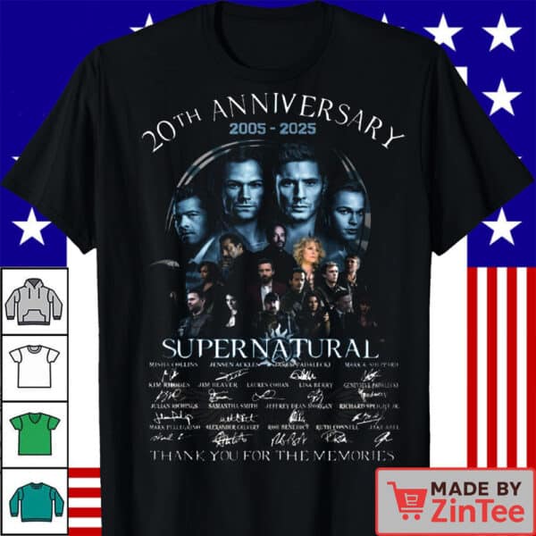 Official Supernatural 20th Anniversary 2005–2025 Shirt – Thank You for the Memories Shirt