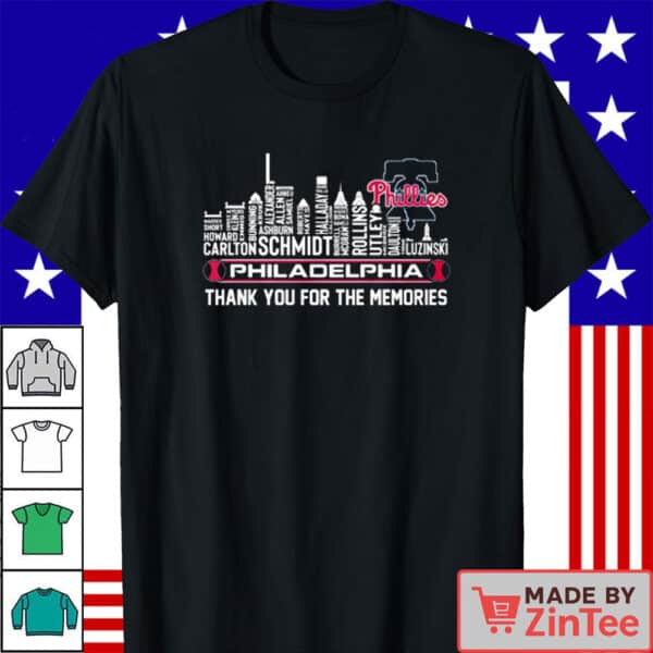 Philadelphia Phillies Thank You for the Memories Skyline Tribute T Shirt