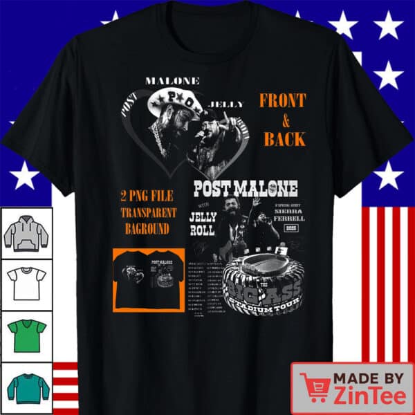 Post Malone With Jelly Roll Shirt, The Big Ass Stadium Tour Shirt
