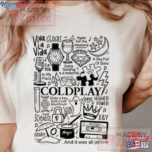 Vintage Coldplay Tattoo Shirt – 2025 Tour Tee