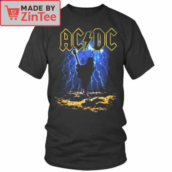 AC/DC Thunderstruck T-Shirt – Angus Young Silhouette with Lightning Graphic Tee