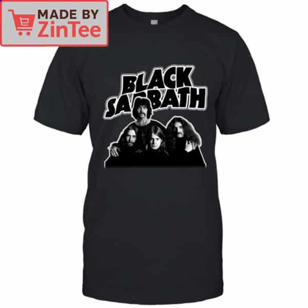 Black Sabbath Band Photo Outline Logo Shirt