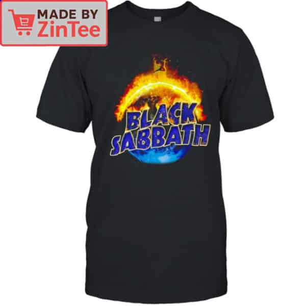 Black Sabbath Flaming Planet Graphic Shirt