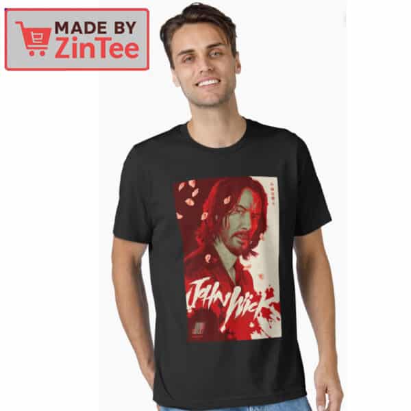 John Wick Graphic T-Shirt  Bold Red Aesthetic Action Movie Tee for Keanu Reeves Fans