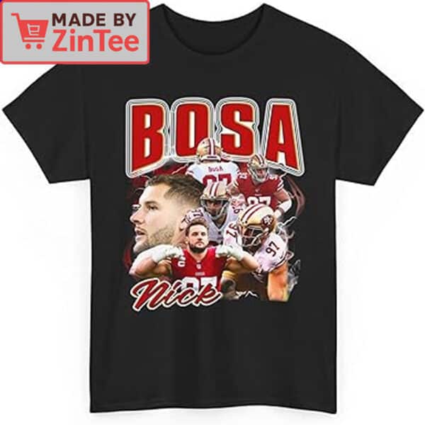 Nick Bosa Shirt Vintage Nick Bosa Graphic Tee Bootleg 90s Style T-Shirt