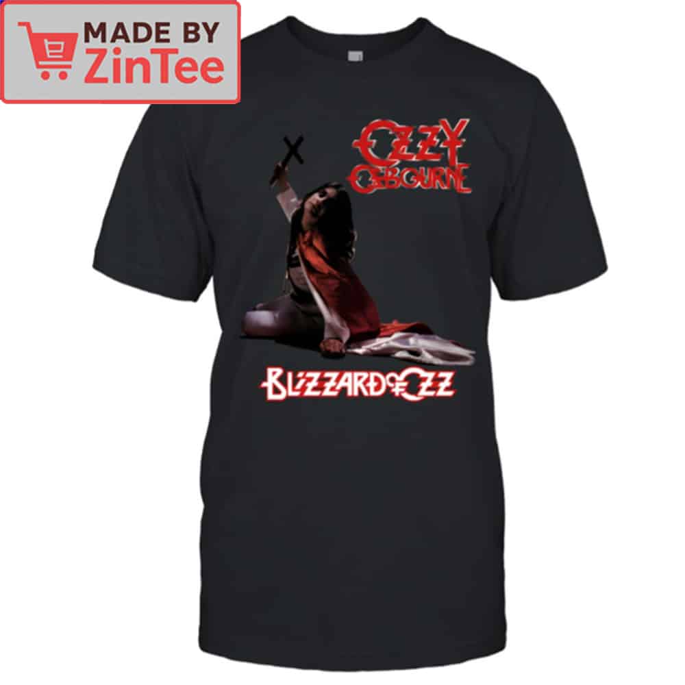 The iconic Ozzy Osbourne Blizzard of Ozz Cross Pose Shirt