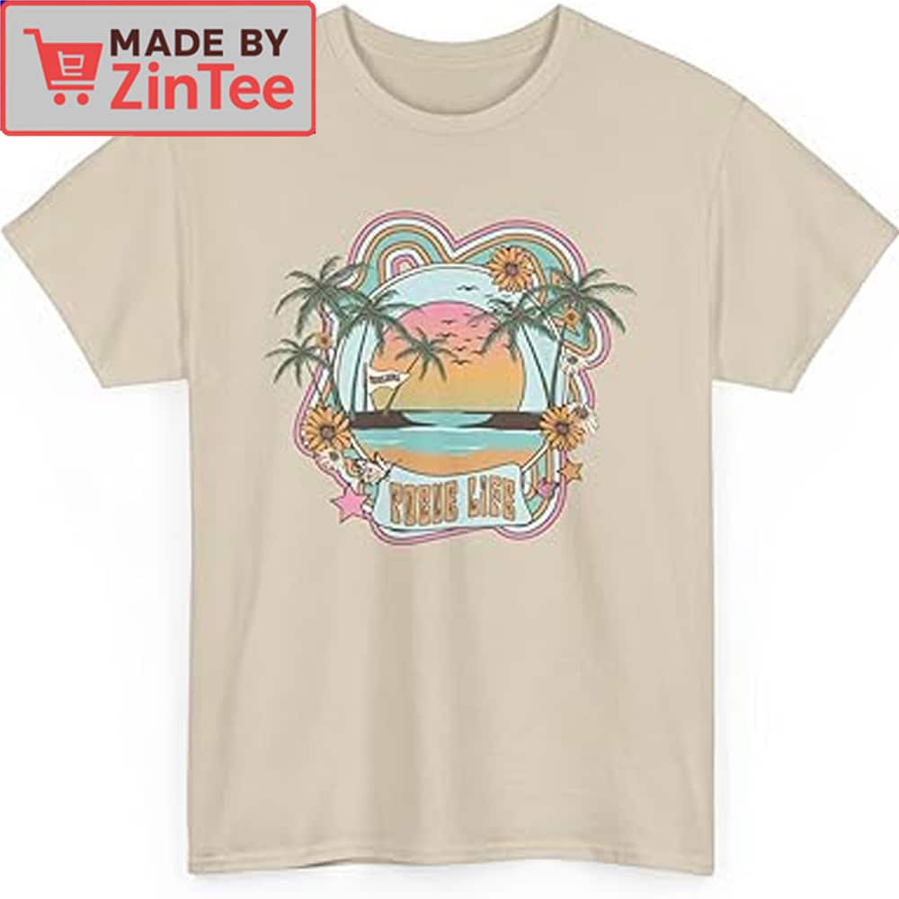 A close-up of the Pogue Life T-shirt fabric