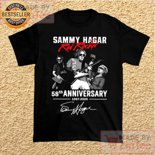 Sammy Hagar The Red Rocker 58th anniversary 1967-2025 Shirt