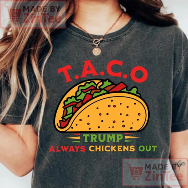 Taco Trump Always Chickens Out Funny Political Satire Clipart Shirt