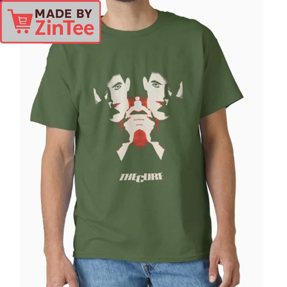 A person posing in The Cure Faith Album Art Shirt