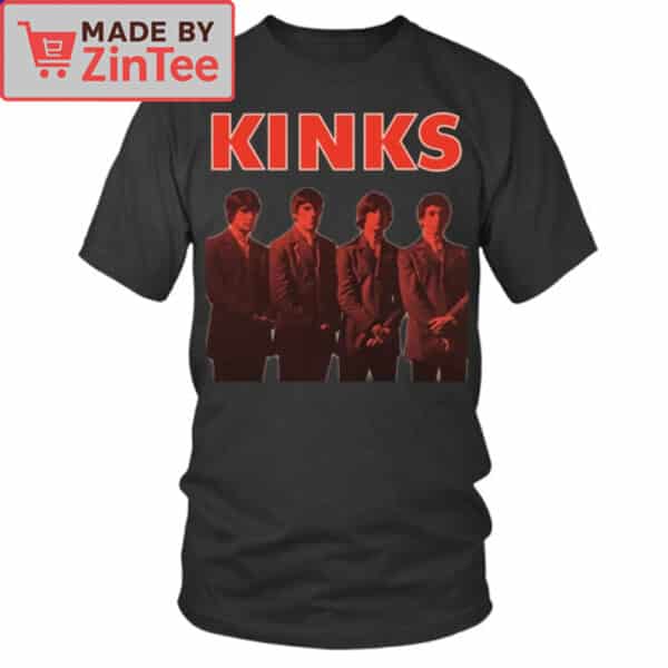 The Kinks Band T-Shirt – Bold Red Vintage Rock Tee Featuring 60s British Legends