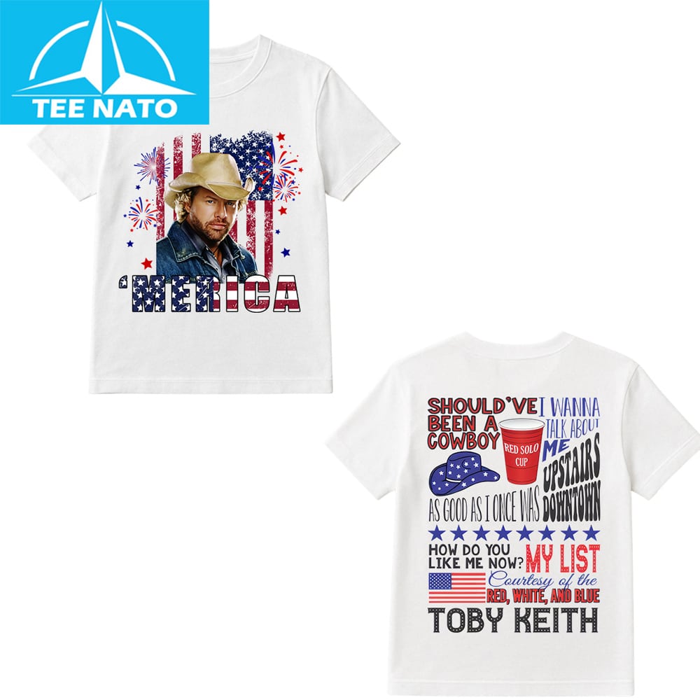 A patriotic T-shirt celebrating Toby Keith and the 4th of July.