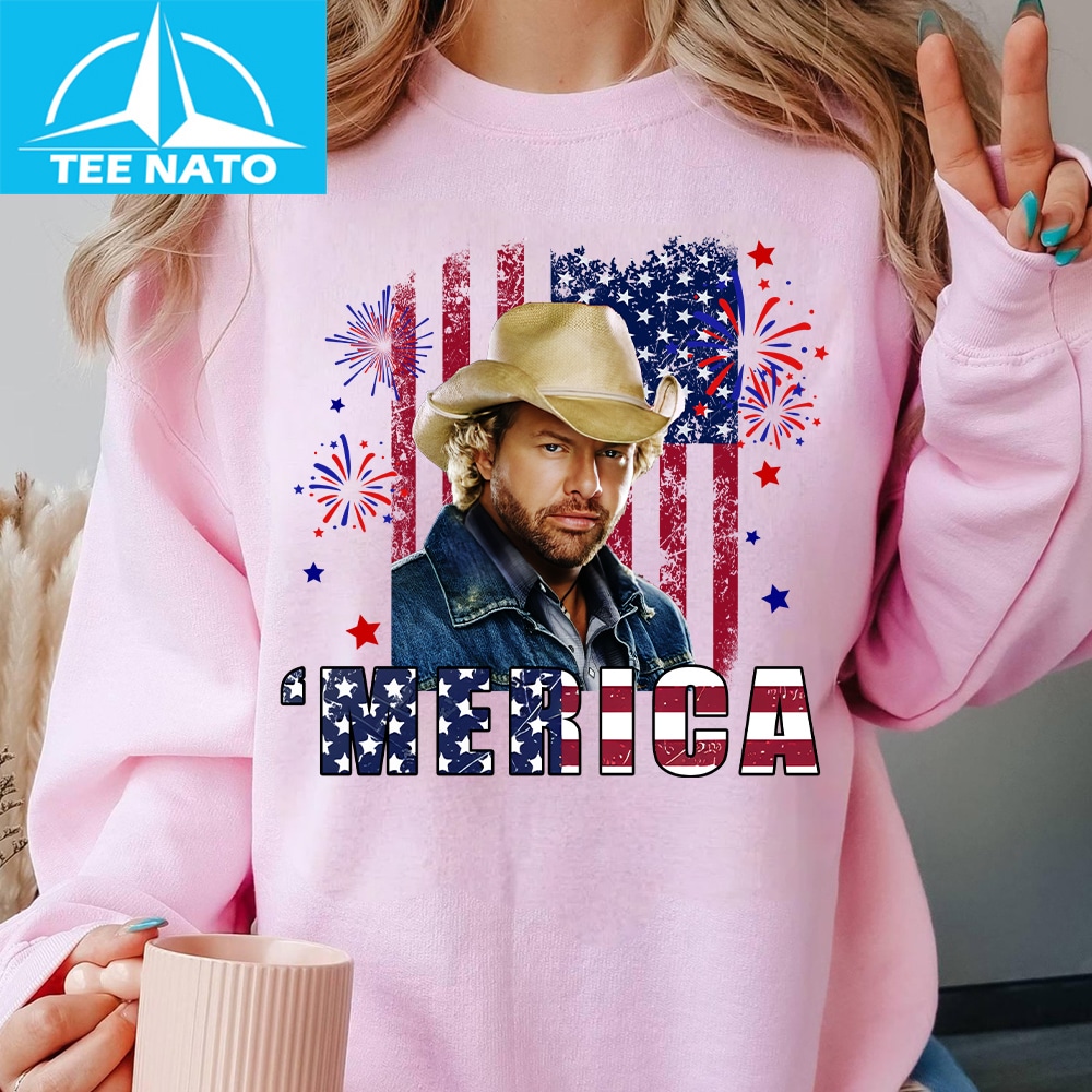 A detailed image of the patriotic shirt's design.