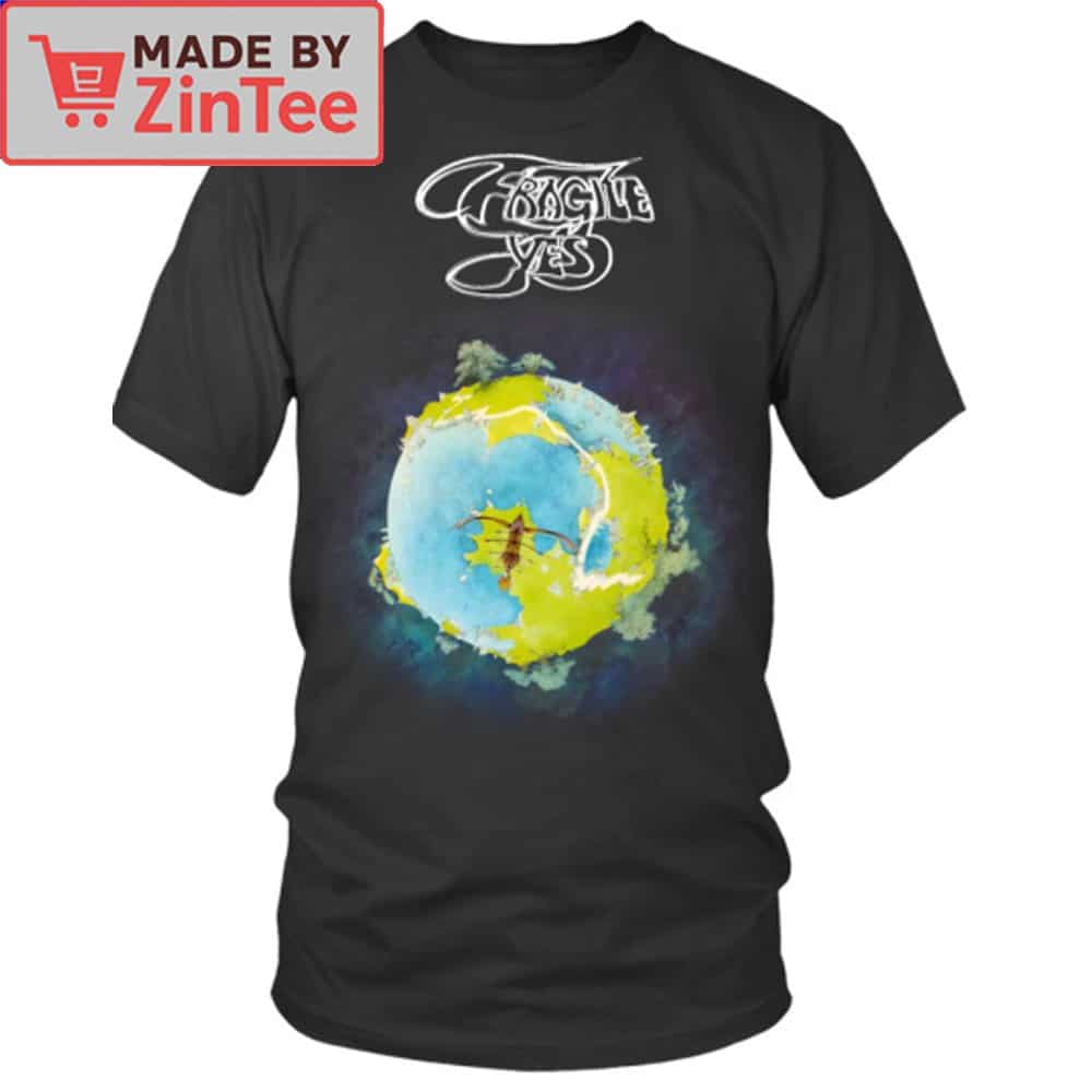 A fan wearing the classic Fragile art tee